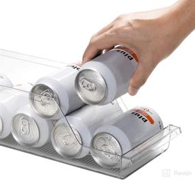 img 1 attached to 🥤 Soda Can Organizer for Refrigerator -2 Pack Clear Bins for Pantry, Freezer, Kitchen, Countertop & Cabinet