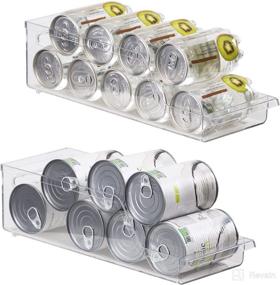 img 3 attached to 🥤 Soda Can Organizer for Refrigerator -2 Pack Clear Bins for Pantry, Freezer, Kitchen, Countertop & Cabinet