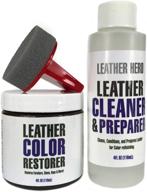 👜 leather hero color restorer repair kit - revitalize, renew, and recolor leather & vinyl: sofa, purse, shoes, car seats - 4oz (black) logo