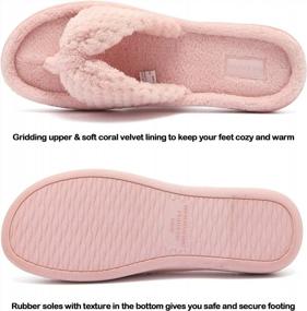 img 2 attached to Women'S Memory Foam Spa Thong Flip Flops House Slippers Velvet Lining Clog Indoor Shoes U1MTW017-0716