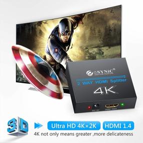 img 2 attached to Испытайте потрясающее разрешение с ESynic 1X2 HDMI Splitter: 4K@30Hz, HDCP, 3D и Full HD1080P — идеально подходит для ПК, PS3, PS4, Apple TV и других устройств!