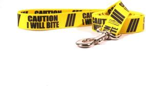 img 1 attached to 🚫 SEO-Optimized: Yellow Dog Design Caution I Will Bite Dog Leash featuring Standard Loop Handle