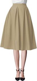 img 2 attached to Urban CoCo Womens Flared Pleated Women's Clothing : Skirts