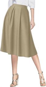 img 3 attached to Urban CoCo Womens Flared Pleated Women's Clothing : Skirts
