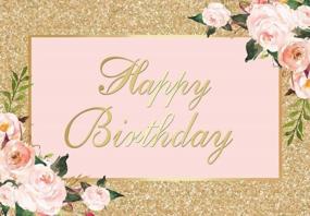 img 1 attached to Фон с днем ​​​​рождения - фон с блестками розового и розового золота для украшения вечеринки для девочек W-4260