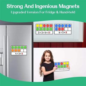 img 2 attached to Магнитный набор десятковых рамок, 6 рамок (с пустым пространством для записей) и 66 ярких дисков с 2 маркерами (улучшенная версия для холодильника и портативного использования).
