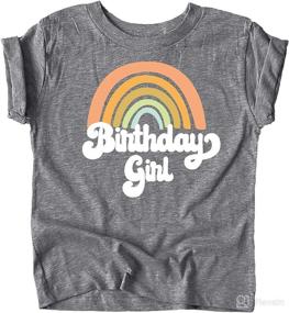 img 3 attached to 🌈 Colorful Shirts for Baby and Toddler Girls - Retro Rainbow Birthday Outfits