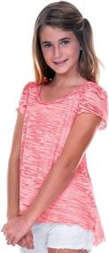 img 1 attached to Kavio Girls Burnout Flutter Sleeve Girls' Clothing ~ Tops, Tees & Blouses