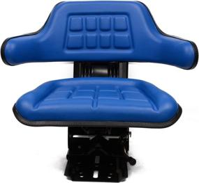 img 2 attached to Premium Adjustable Universal Tractor Suspension Seat Sliding Rails in Waffle Style, Compatible with John Deere, Ford/New Holland, Massey Ferguson, Kubota - Blue