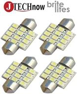 🔆 jtech 4x 31mm (1.25") 12-smd led bulb festoon white light de3175 de3021 de3022 3175 - bright & reliable automotive interior lighting solution логотип