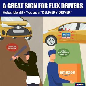 img 2 attached to 🚗 GEEKBEAR Flex Driver Car Magnet (Black, 2 Pack) - Amazon Logo Reflective Waterproof Flex Delivery Driver Bumper Sign – No Stickers/Decals, just Magnets