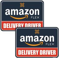 🚗 geekbear flex driver car magnet (black, 2 pack) - amazon logo reflective waterproof flex delivery driver bumper sign – no stickers/decals, just magnets logo