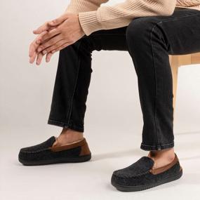 img 3 attached to Memory Foam Moc Slipper For Men - RockDove Hearthfire Collection