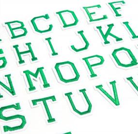 img 1 attached to AXEN 52Pcs Alphabet A To Z Patches, Iron On Sew On Letters For Clothes, Classic Green