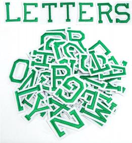 img 4 attached to AXEN 52Pcs Alphabet A To Z Patches, Iron On Sew On Letters For Clothes, Classic Green