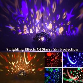 img 1 attached to 🌟 KEVAP Night Light for Girls: 360-degree Rotating Starry Night Light Projector for Babies, Ocean Wave Projector for Kids & Toddlers - Easter Birthday Gift for Children, Girls Bedroom