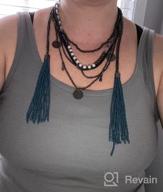 img 1 attached to RICHERA Multi Layer Tassel Hanging Necklace: 📿 Elegant Black Metal Plating for Women and Girls Jewelry review by Nikki Grossarth