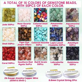 img 1 attached to EuTengHao 1100Pcs Irregular Chips Stone Beads Natural Gemstone Beads Kit With Earring Hooks Spacer Beads Pendants Charms Jump Rings For DIY Jewelry Necklace Bracelet Earring Making Supplies