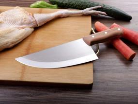 img 2 attached to KOFERY 8-Inch Blade Handmade Forged Stainless Steel Butcher Knife Full Tang Big Meat Cleaver