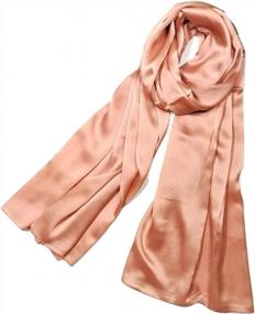 img 3 attached to Women'S Long Satin Patterned & Solid Color Scarves In Gift Box - Shanlin Silk Feel