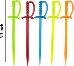 img 3 attached to Add A Pop Of Color To Your Appetizers And Cocktails With ODDIER'S 100Pc Plastic Sword Toothpicks!