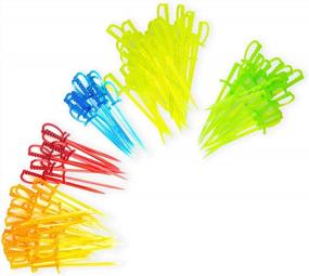 img 2 attached to Add A Pop Of Color To Your Appetizers And Cocktails With ODDIER'S 100Pc Plastic Sword Toothpicks!