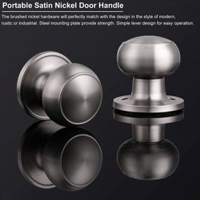 img 2 attached to Set Of 6 Keyless Door Knob Handles In Classic Flat Ball Style For Hall And Closet, Satin Nickel Finish By Knobonly