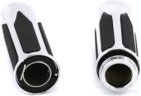 img 3 attached to 🏍️ NHPJ Motorcycle 1&#34;(25mm) Electronic Throttle Handlebar Hand Grips - Chrome Finish for Harley Touring Street Glide Road King FLH/T FLHX FLHR 2008-2017 (Wire Models)