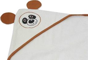 img 1 attached to 🐻 Organic Cotton Baby Bath Towel - Ultra Soft & Super Absorbent Hooded Baby Towel 35”x35” Bear Design - Hypoallergenic Towels for Infants and Toddlers - Ideal Baby Shower Gifts