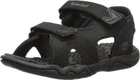 img 4 attached to 👶 Sandals - Timberland Adventure Two Strap Toddler Blackout Boys' Shoes
