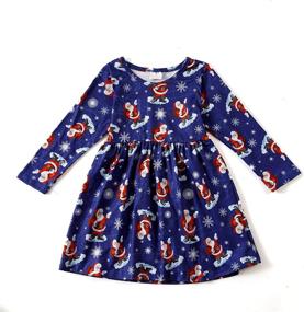img 4 attached to 👗 Girls' Christmas Snowman Winter Dress with Toddler Sleeves