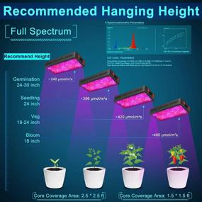 img 2 attached to Phlizon 900W LED Plant Grow Light Full Spectrum Daisy Chain Double Switch For Indoor Plants Veg And Flower-900W