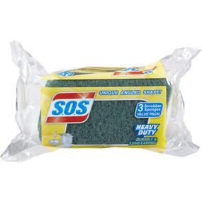 img 4 attached to Efficient Cleaning with S.O.S Heavy Duty Scrubber Sponge, 3 Count