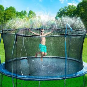 img 4 attached to 39Ft Bobor Trampoline Sprinkler - Fun Outdoor Water Park Toy For Kids: Black Edition