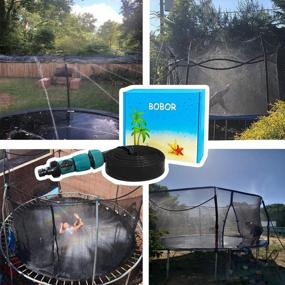 img 2 attached to 39Ft Bobor Trampoline Sprinkler - Fun Outdoor Water Park Toy For Kids: Black Edition