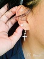 img 1 attached to LeCalla Women's Sterling Silver Cross 💎 Drop Dangle Earrings - Fashionable and Stylish review by Mario Hernandez