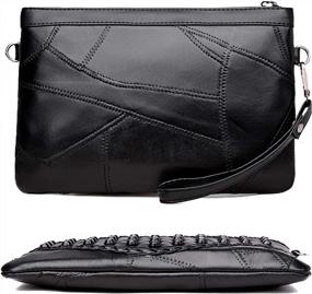 img 3 attached to Ayliss Women'S Rivet Leather Envelope Clutch: The Ultimate Crossbody Purse And Shoulder Bag