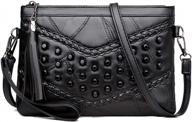 ayliss women's rivet leather envelope clutch: the ultimate crossbody purse and shoulder bag logo
