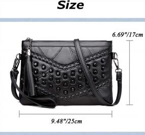 img 1 attached to Ayliss Women'S Rivet Leather Envelope Clutch: The Ultimate Crossbody Purse And Shoulder Bag