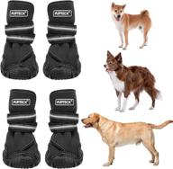 protective pupteck waterproof dog boots: rainy day essential for hiking & hot pavement walking, ideal for medium to large dogs логотип