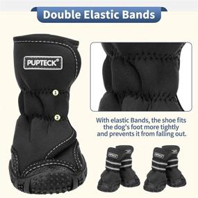 img 2 attached to Protective PUPTECK Waterproof Dog Boots: Rainy Day Essential for Hiking & Hot Pavement Walking, Ideal for Medium to Large Dogs