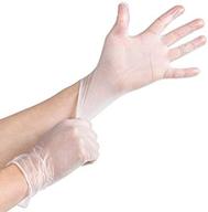 clear xl powder-free disposable vinyl gloves – noble extra large size, pack of 100 for foodservice logo