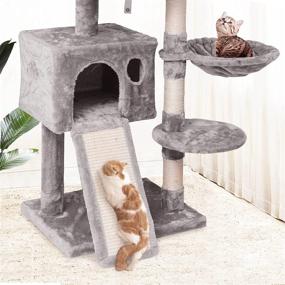 img 1 attached to 🌳 47.3in MQ Cat Tree Tower - Multi Level Scratching Post with Condo, Ladder, Hammock & Plush Perches for Kittens and Adult Cats