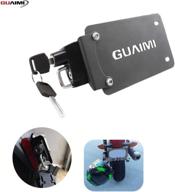 universal fit motorcycle license plate helmet lock - anti-theft helmet security lock with flat bracket on the left side logo