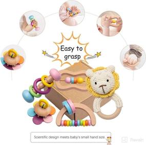 img 1 attached to Enhance Learning and Development with the Wooden Montessori Baby Sensory Rattle and Grasping Toy - Perfect for Preschool and Nursery Education