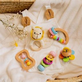 img 2 attached to Enhance Learning and Development with the Wooden Montessori Baby Sensory Rattle and Grasping Toy - Perfect for Preschool and Nursery Education