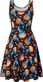 img 3 attached to Printed Sleeveless Sundress For Women: Casual A-Line Midi Dress With Scoop Neck By Fanient