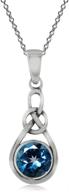 🍀 6mm genuine gemstone irish celtic knot drop pendant necklace by silvershake – 18 inch length logo