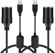 ⚡️ zhsms 2-pack usb a male to car cigarette lighter socket converter cable - ideal for gps, e-dog, dash cam dvr - 5v to 12v, 1.2m/4ft logo