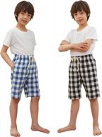 boys' cotton plaid pajama shorts with pocket, comfortable lounge shorts for big kids - hiddenvalor logo